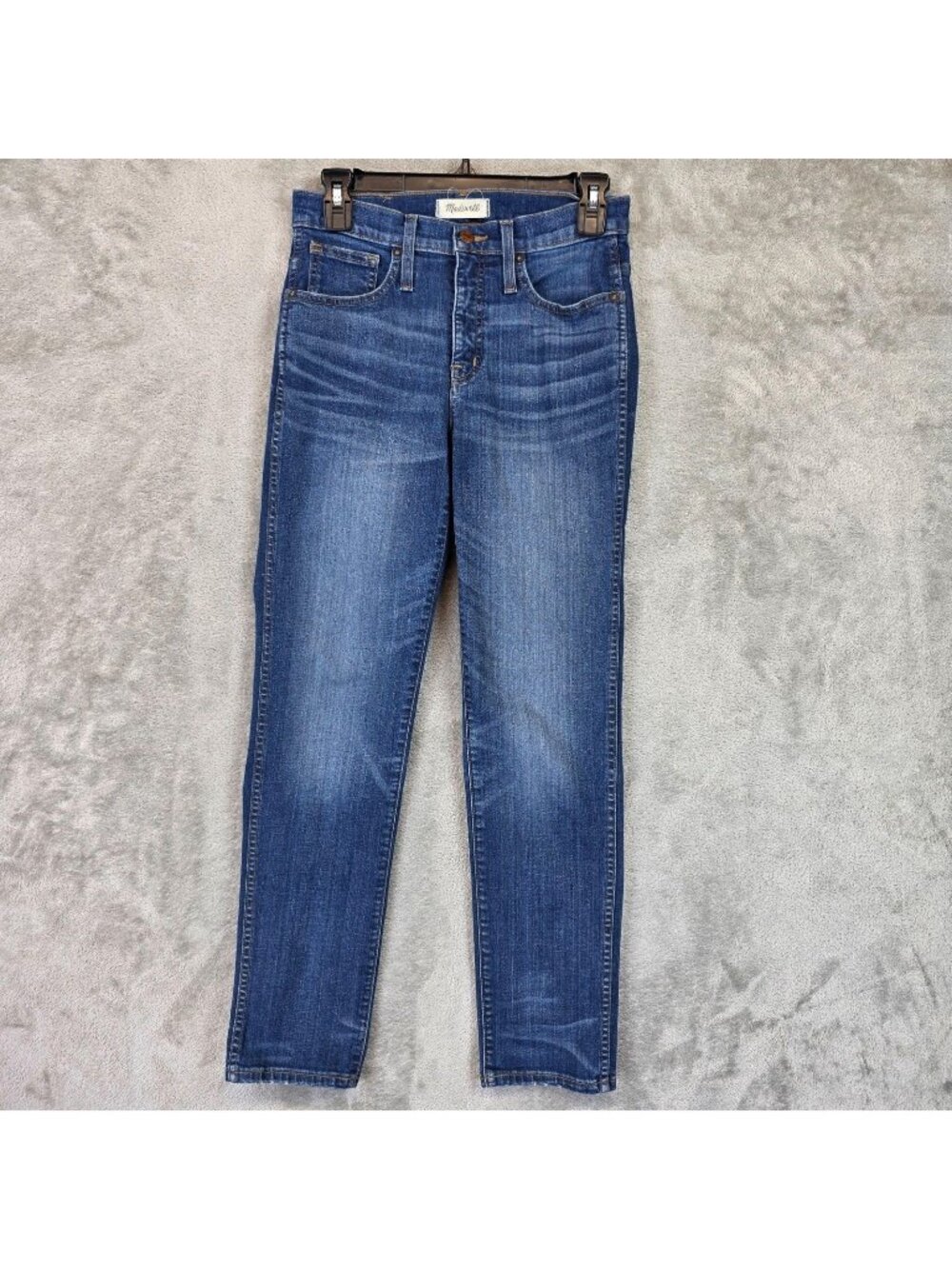 Madewell Slim Straight Jeans Womens 27 Blue Med Wash Mid Rise Stretch Denim